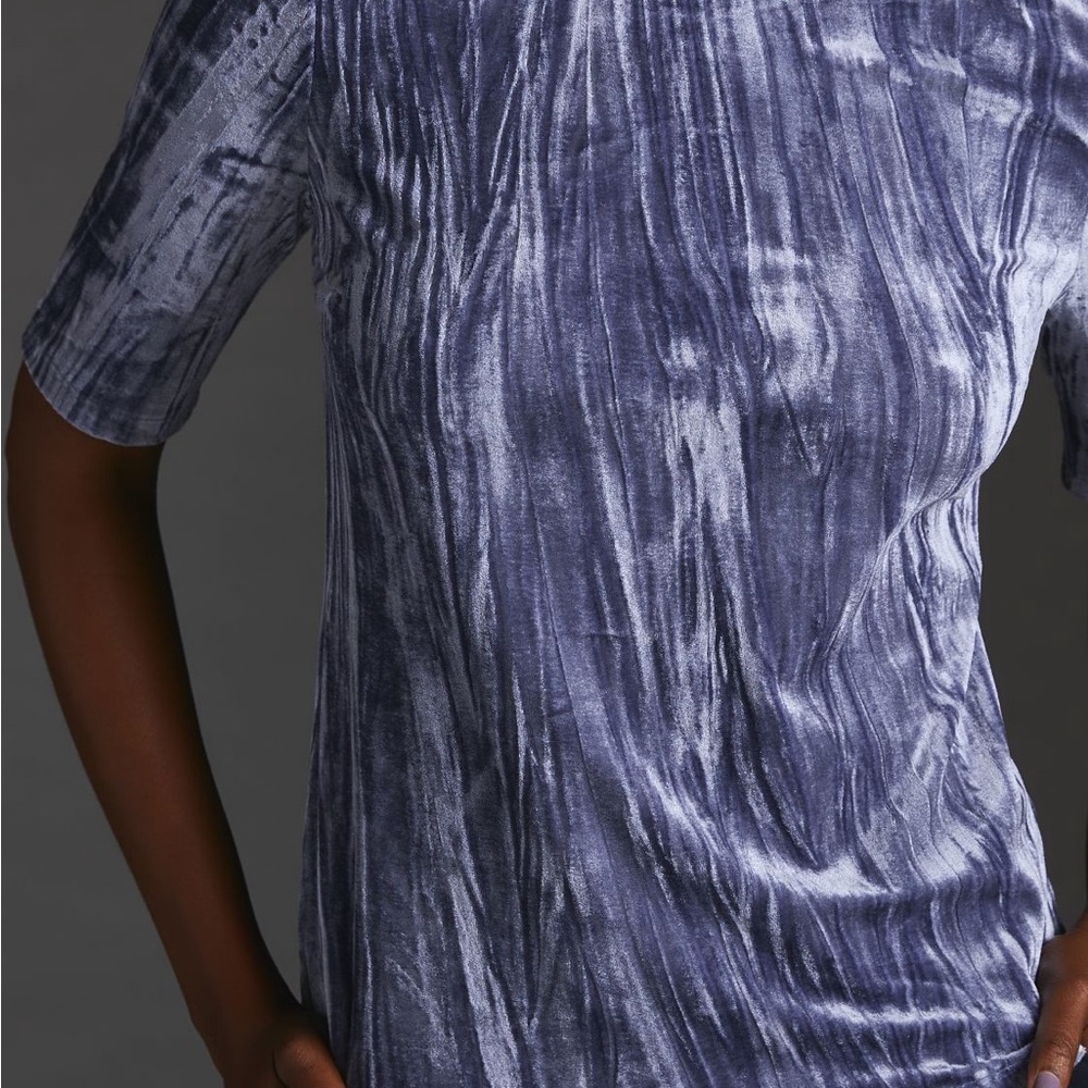 Anthropologie crushed velvet tee. Worn once, excellent condition! - Picture 5 of 11